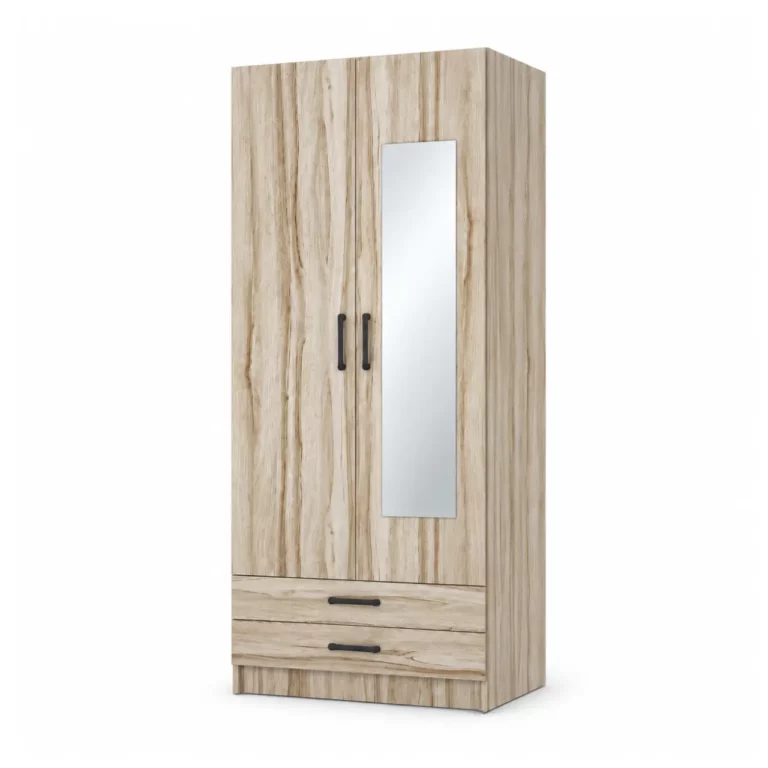 Modern 2 Door Wardrobe with 2 Drawers, MW250