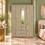 3 Door Wardrobe with Mirror, MW3M