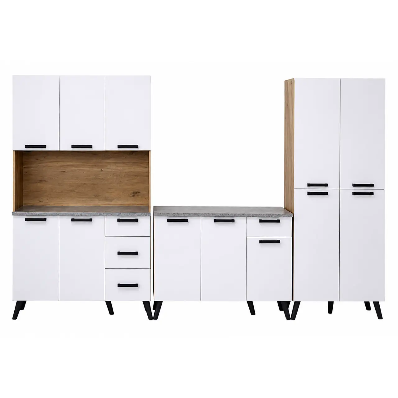 MWBR920C 3 Piece Kitchen Set - UK Oak + Snow White