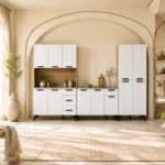3 Piece Kitchen Set - UK Oak + Snow White