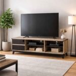 Plasma Wooden Stand - Sonama Oak + Snow White - Image 6