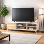 Plasma Wooden Stand - Sonama Oak + Snow White - Image 2