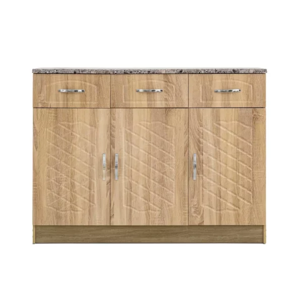 PVC 3 Door Base High Gloss Kitchen Unit, MWPVC3DB