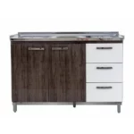 Brazil Kitchen Base with Sink - Arezo and White