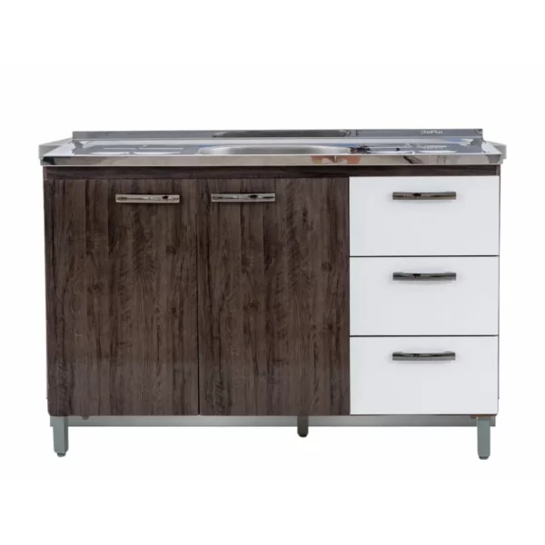 Brazil Kitchen Base with Sink - Arezo and White