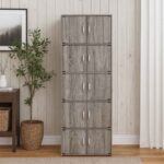 10 Door Cabinet - Grey Oak - MW55M