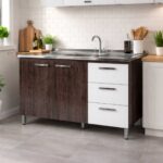 Brazil Kitchen Base with Sink - Arezo and White - Image 2