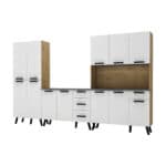 3 Piece Kitchen Set - UK Oak + Snow White - Image 3