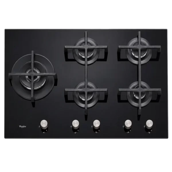 Whirlpool - 90cm 5 Burners Glass Gas Hob - GOA9523