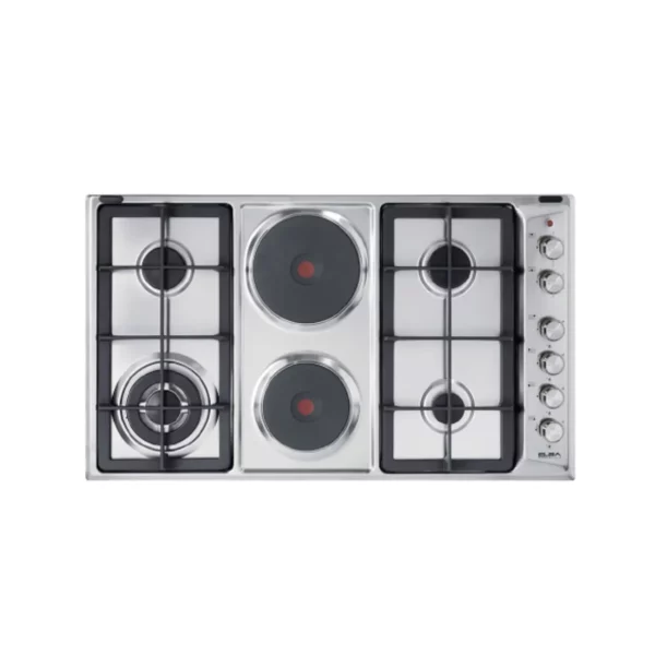Elba 90cm Classic Stainless Steel Hob 4 Gas & 2 Electric Plate Hob – EE95-420XD