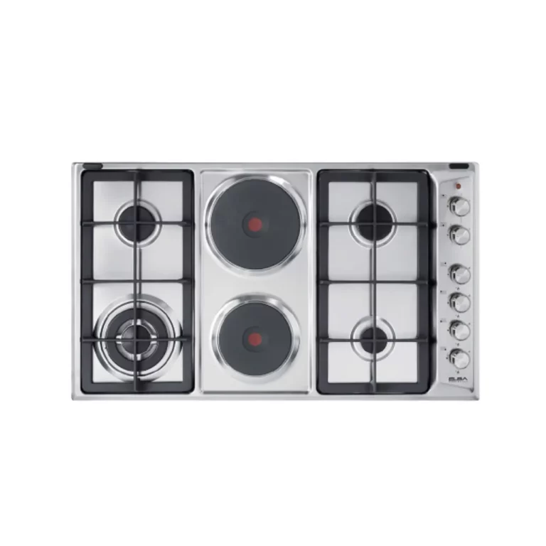 Elba 90cm Classic Stainless Steel Hob 4 Gas & 2 Electric Plate Hob – EE95-420XD