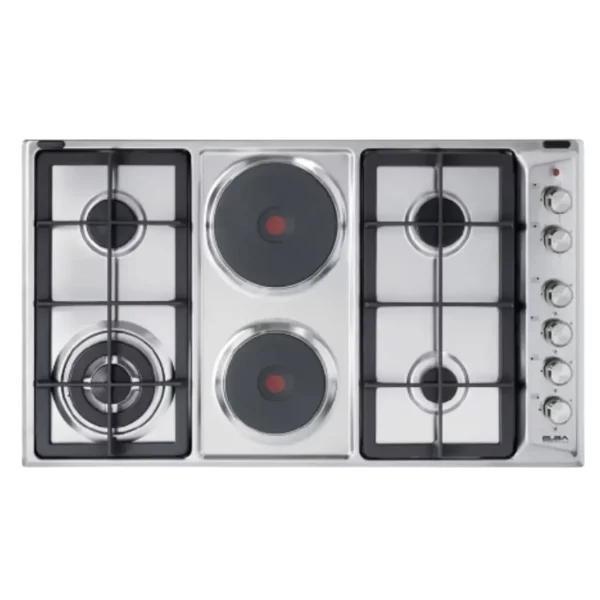 Elba - 90cm Classic Stainless Steel 4 Gas & 2 Electric Plate Hob – EE95-420XD