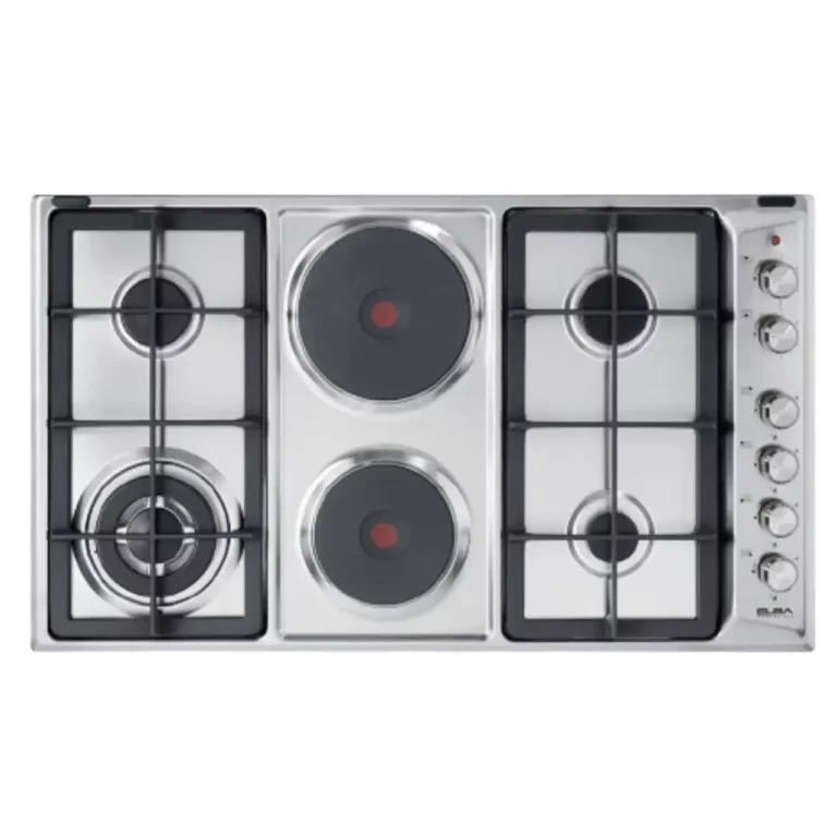 Elba - 90cm Classic Stainless Steel 4 Gas & 2 Electric Plate Hob – EE95-420XD