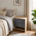 Modern 2 Drawer Nightstand