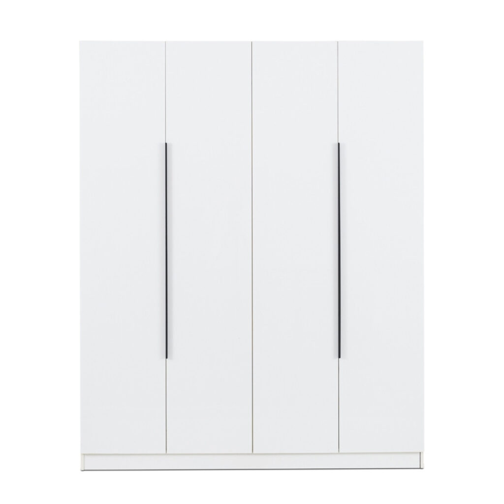4 Door High Gloss Wardrobe - MW4GA WHITE