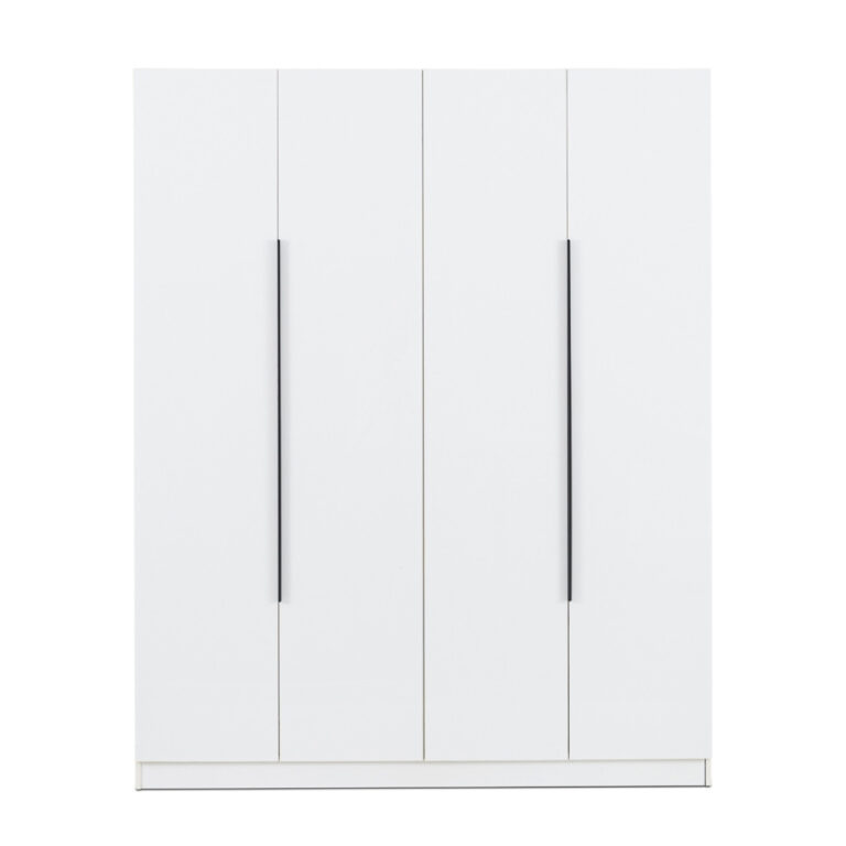 4 Door High Gloss Wardrobe - MW4GA WHITE
