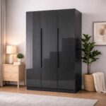 3 Door High Gloss Wardrobe - Image 26