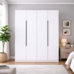 4 Door High Gloss Wardrobe - MW4GA WHITE