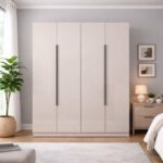 4 Door High Gloss Wardrobe - MW4GB CAPPUCINO
