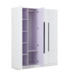 4 Door High Gloss Wardrobe - Image 7