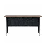 Office Desk - Walnut Top With Black Legs