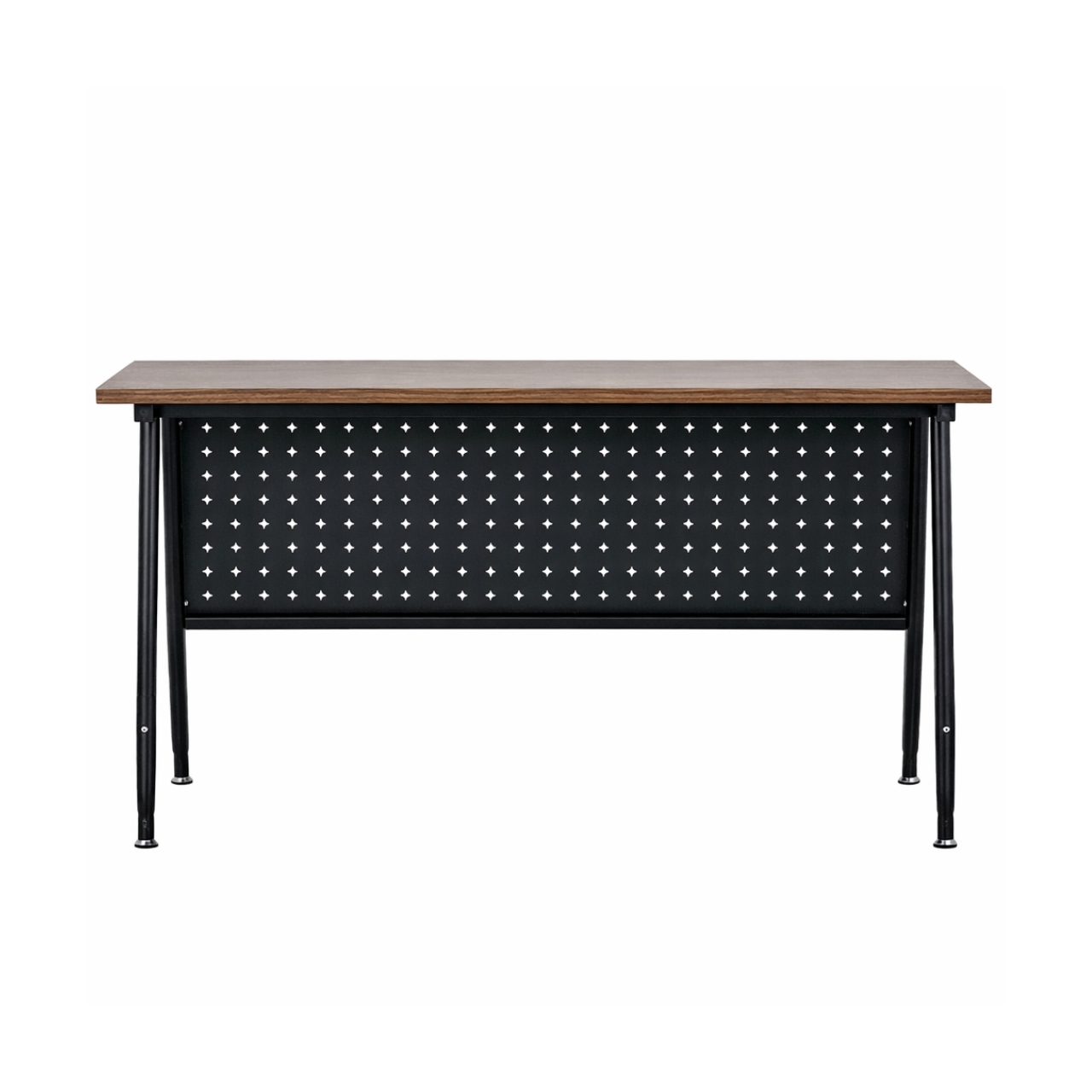 MW613 Office Desk - Walnut Top With Black Legs - Image 1