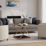 Rose Gold Square Glass Side Table - Image 2