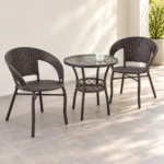 3-Piece Patio Bistro Set – Dark Brown, MWOUT3