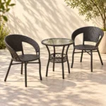 3-Piece Patio Bistro Set – Dark Brown, MWOUT3