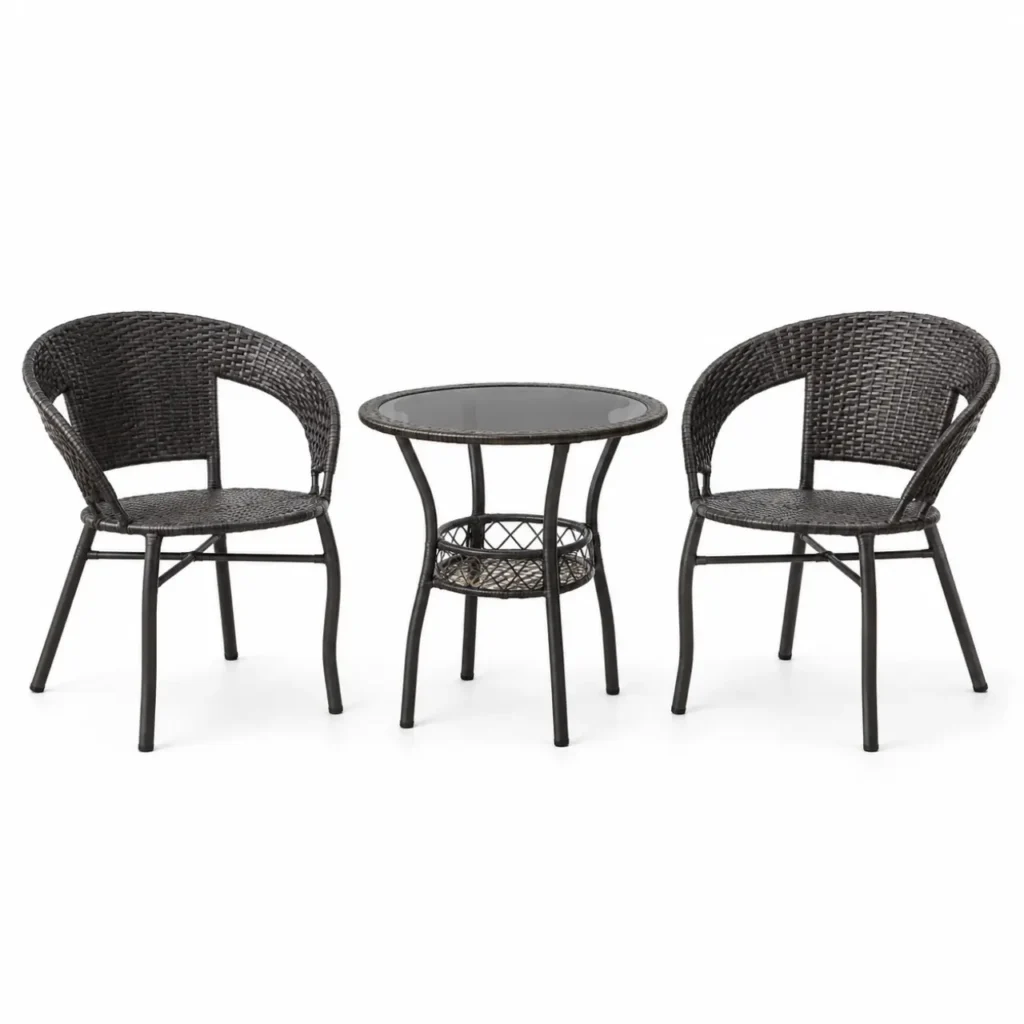 3-Piece Patio Bistro Set – Dark Brown, MWOUT3
