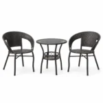 3-Piece Patio Bistro Set – Dark Brown, MWOUT3