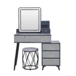 Grey And White Dressing Table with Stool And Lights