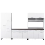 Modern 3 Piece Kitchen Set - White + Dark Oak