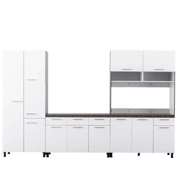 Modern 3 Piece Kitchen Set - White + Dark Oak