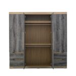 Modern Extended 4 Door Wardrobe - Available in 2 Colours - Image 4