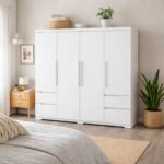 Modern Extended 4 Door Wardrobe - Available in 2 Colours - Image 12