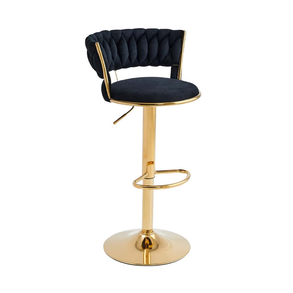 Stylish Gold Frame Bar Chair - Available in 3 Colours