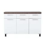 3 Door Base - White + Dark Oak