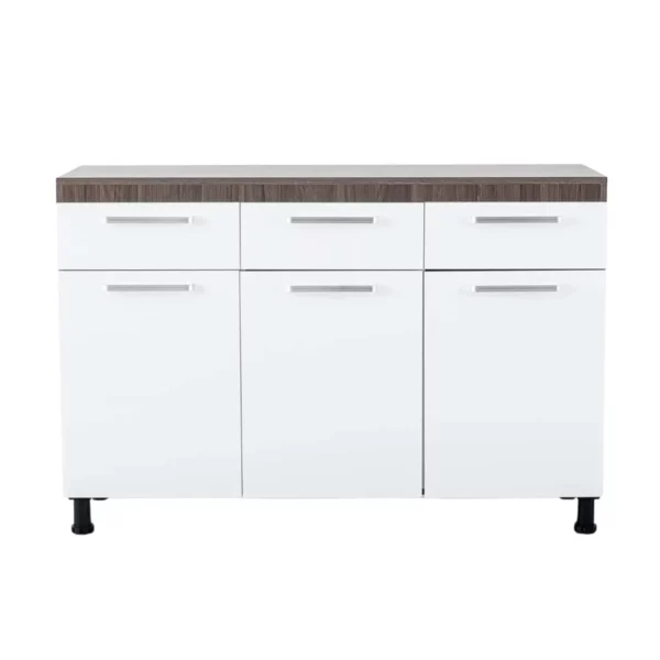 3 Door Base - White + Dark Oak
