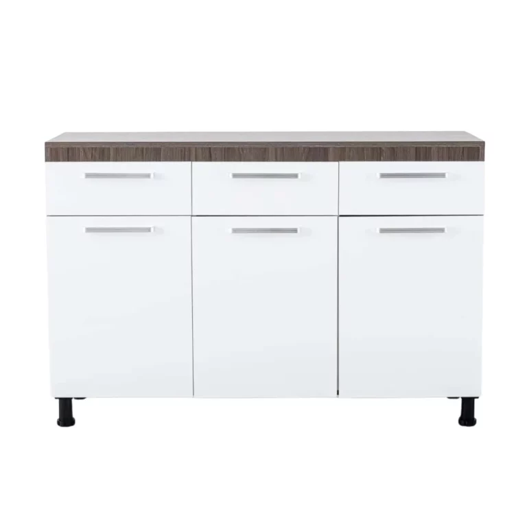 3 Door Base - White + Dark Oak