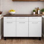 3 Door Base - White + Dark Oak - Image 2