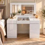 Modern LED Vanity Dressing Table, White, MWBR2140