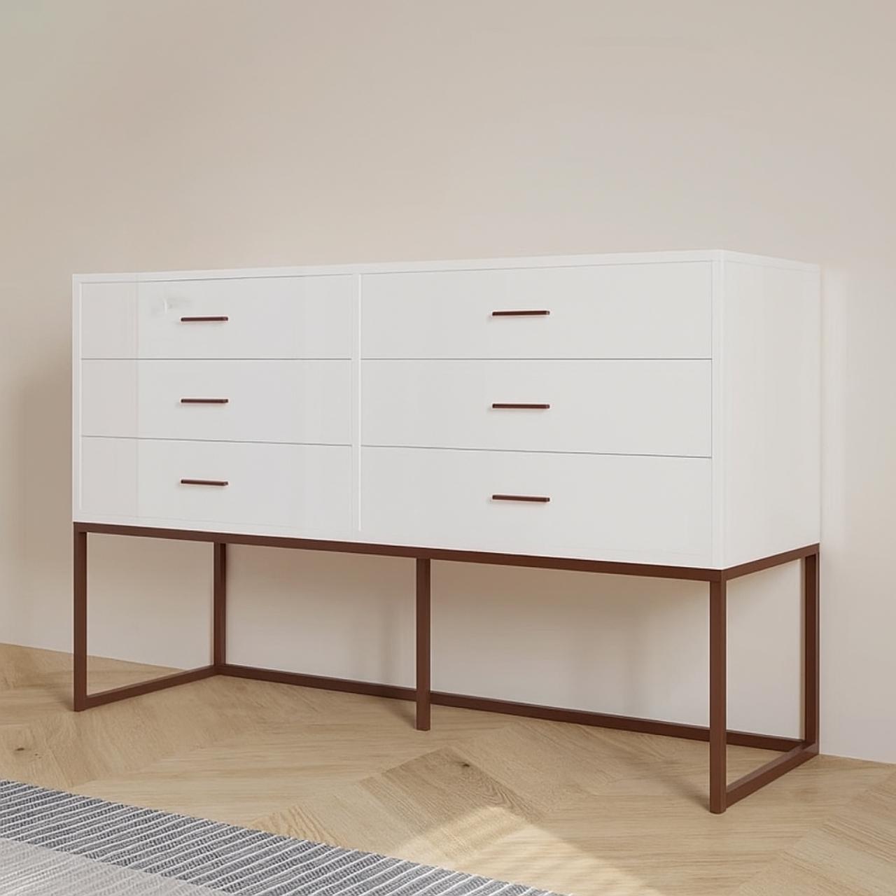 6 Drawer Chest of Drawers - Available in 2 Colours