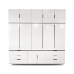 Luxury White UK Oak + Melamine Wardrobe