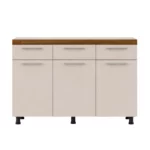 Contemporary 3 Door Base - White + Cappuccino
