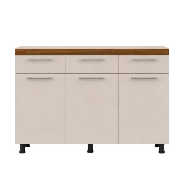 Contemporary 3 Door Base - White + Cappuccino