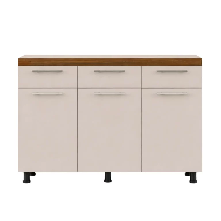 Contemporary 3 Door Base - White + Cappuccino