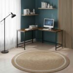 L-shaped Rustic Computer Table