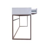 Modern White Table with Bronze Frame and Dual Drawers - MW232 - Image 3