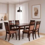 Modern Chocolate Dining Set 1+6